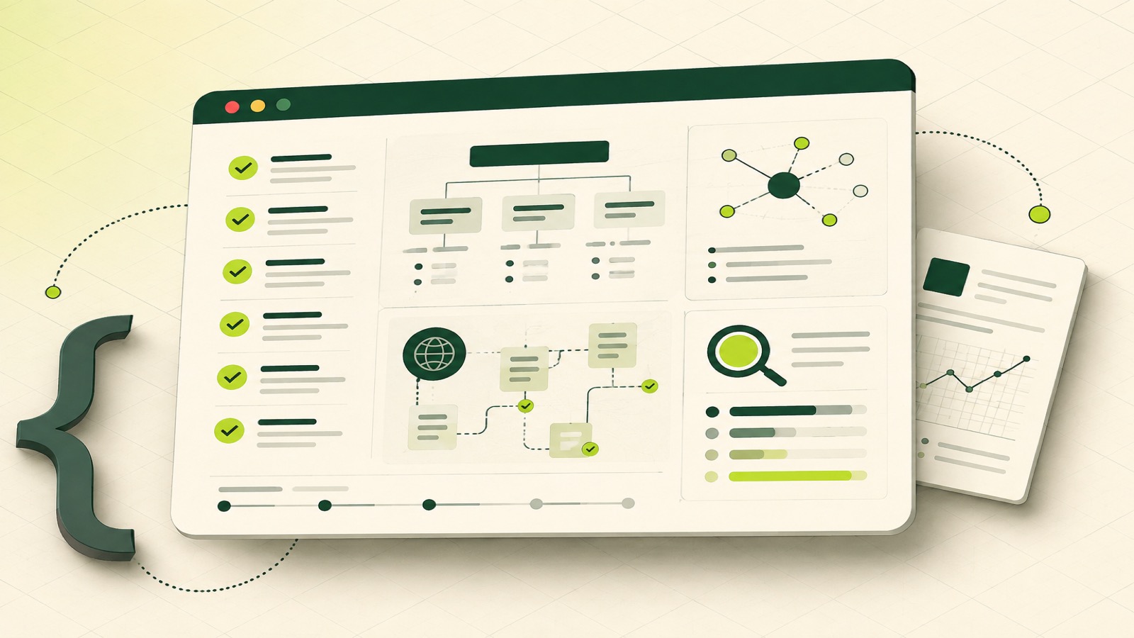 Abstract WordPress content architecture prepared for AI search visibility