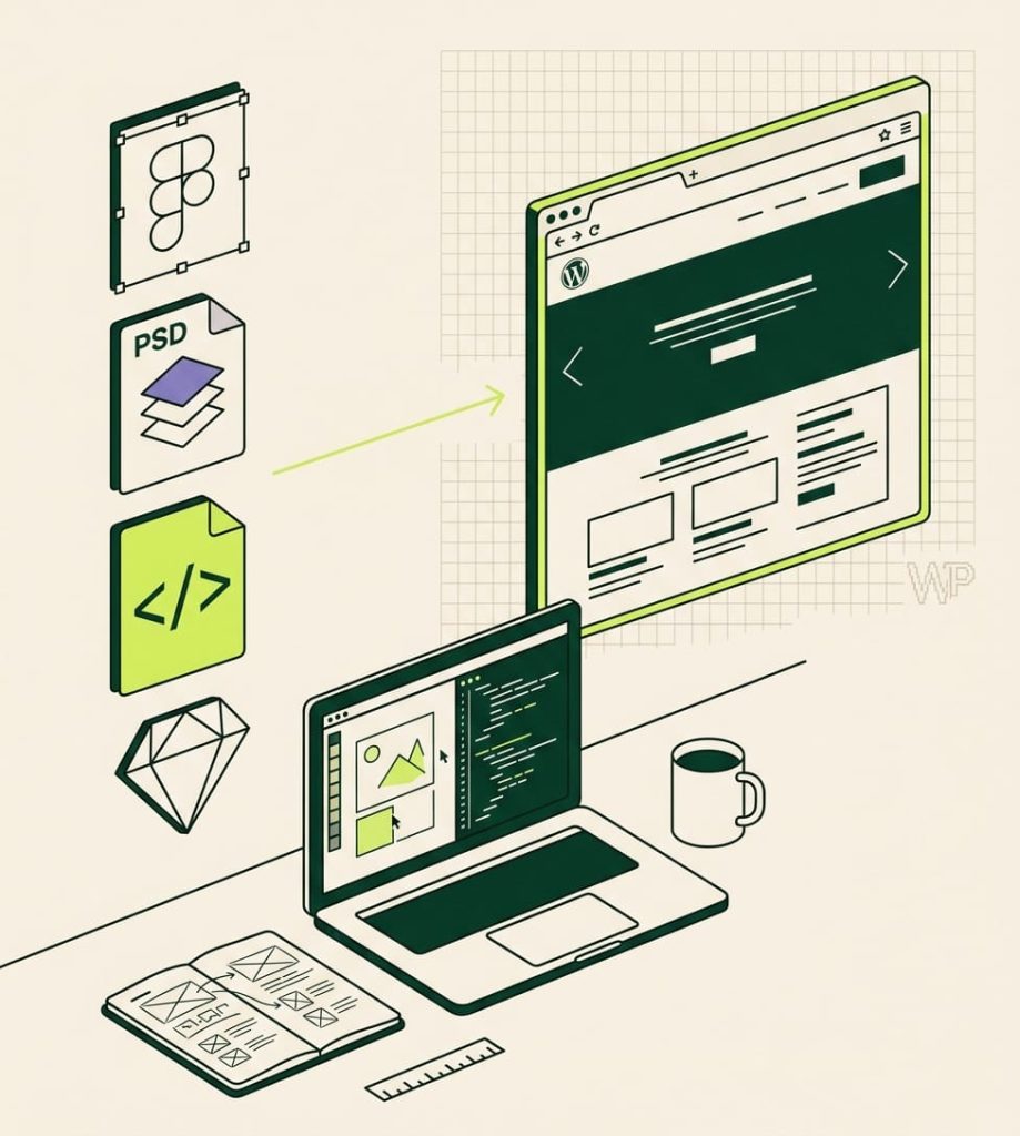 Design file alongside hand coded WordPress theme