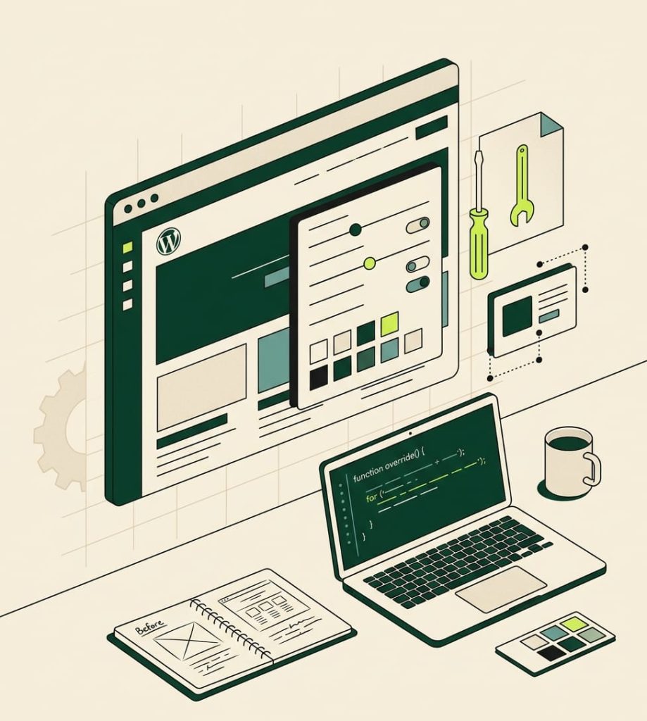 Developer editing code for a custom WordPress integration