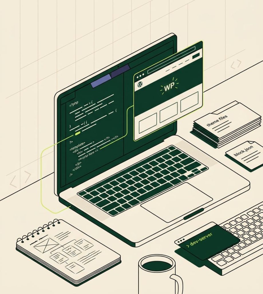 Custom WordPress development in progress