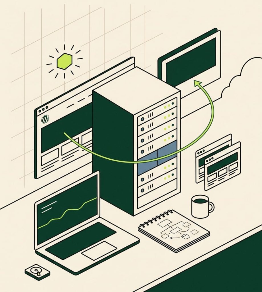 Server rack representing fast WordPress managed hosting
